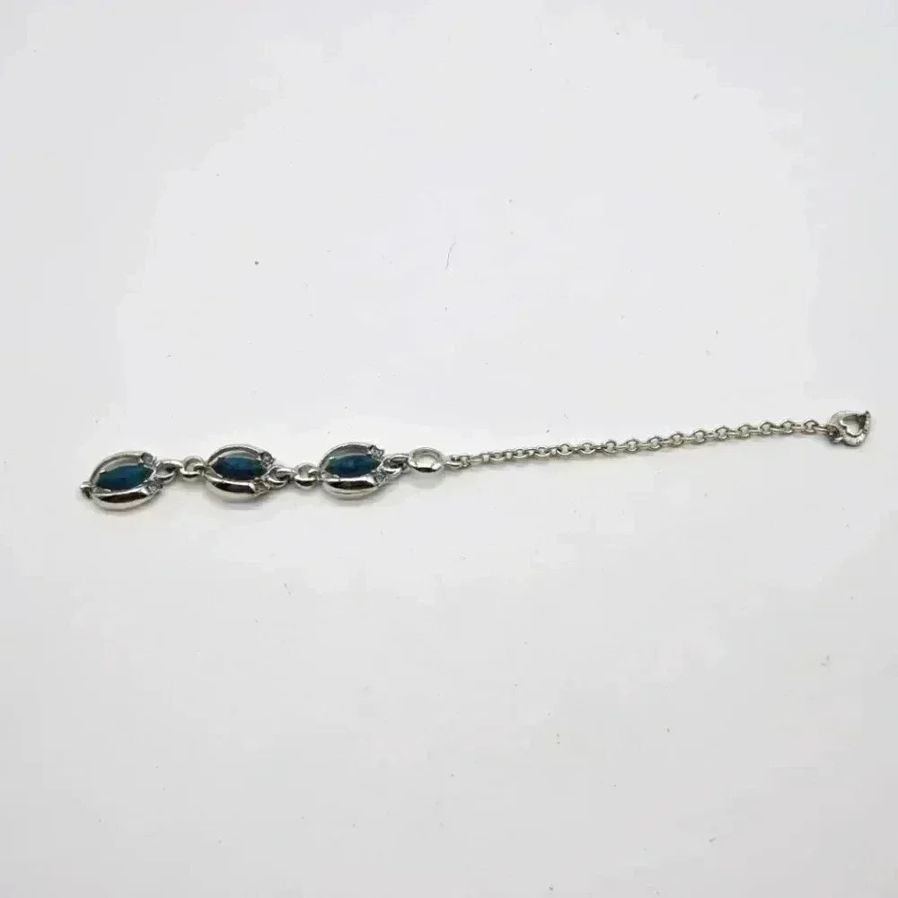 Turquoise and Rhinestone Bracelet Heart End Needs repair